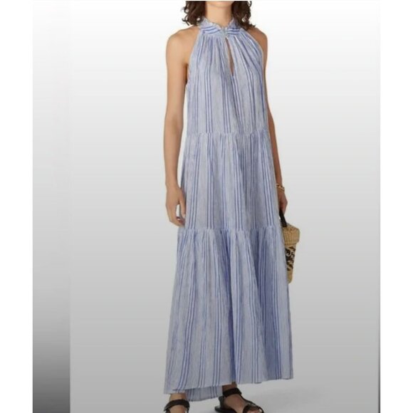 Apiece Apart Nissi Tiers Maxi Dress Blue - Size 2 - Picture 1 of 9